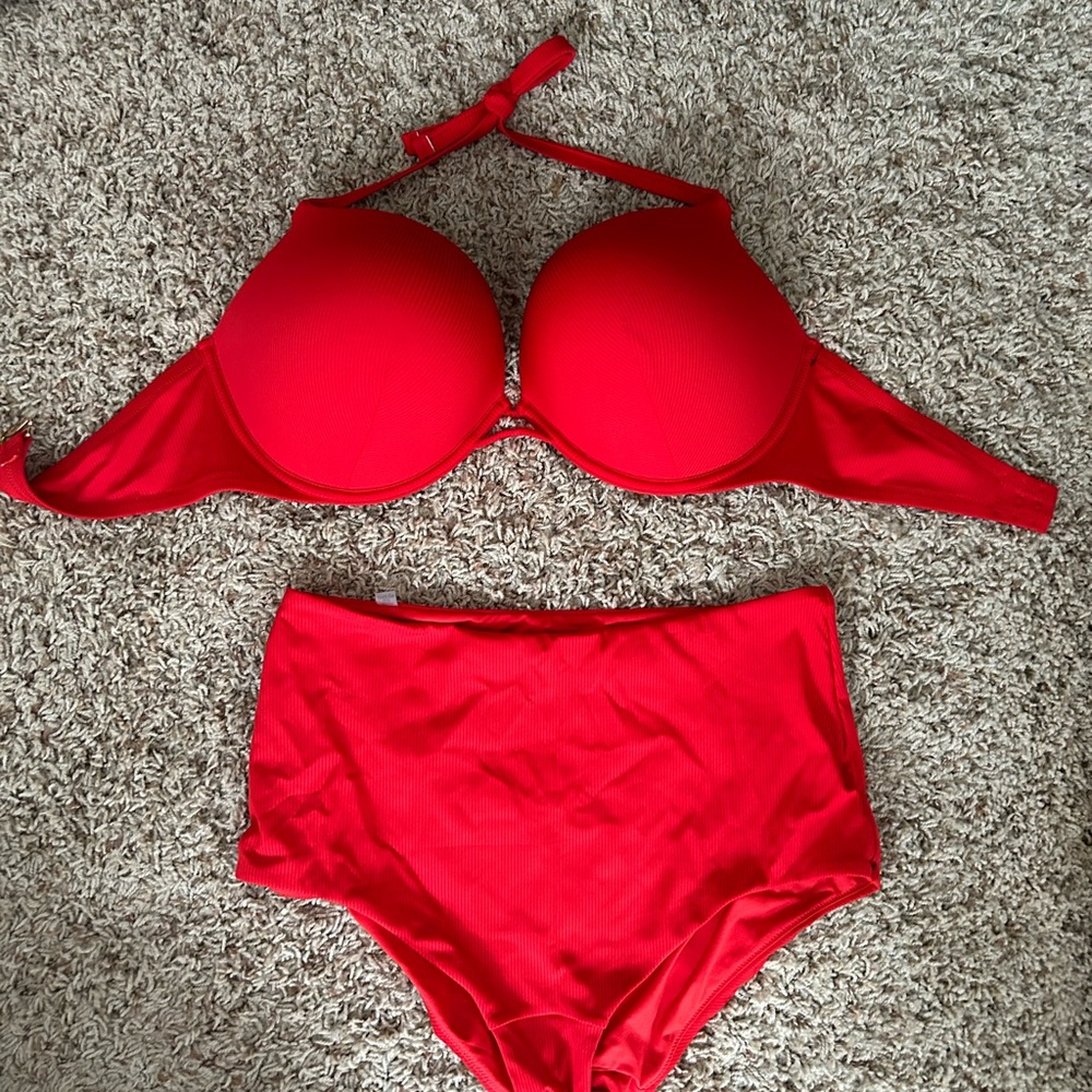 Red push-up/high waisted bottom Victoria’s Secret bathing suit (2-piece)